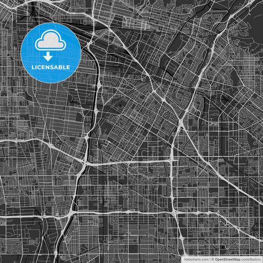 Downey, California - Area Map - Dark