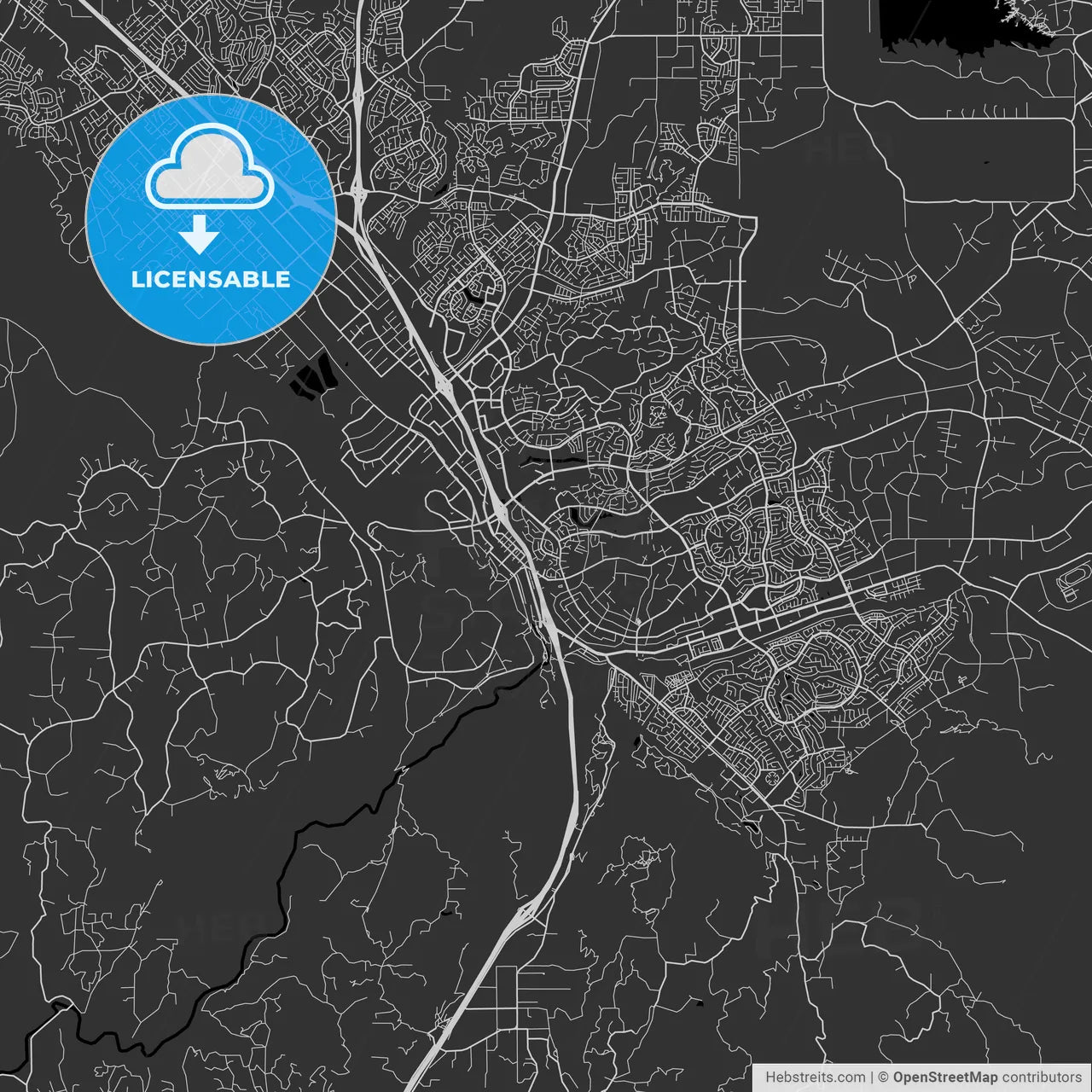 Temecula, California - Area Map - Dark