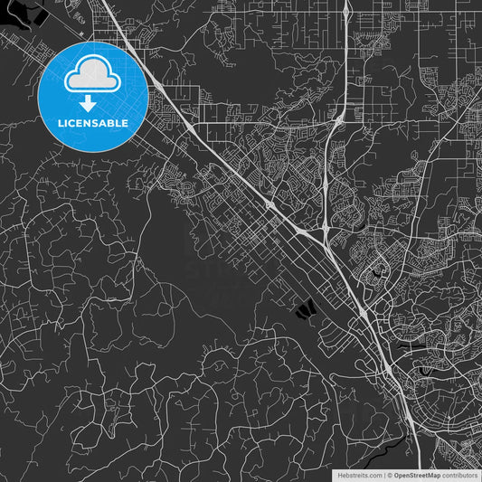 Murrieta, California - Area Map - Dark