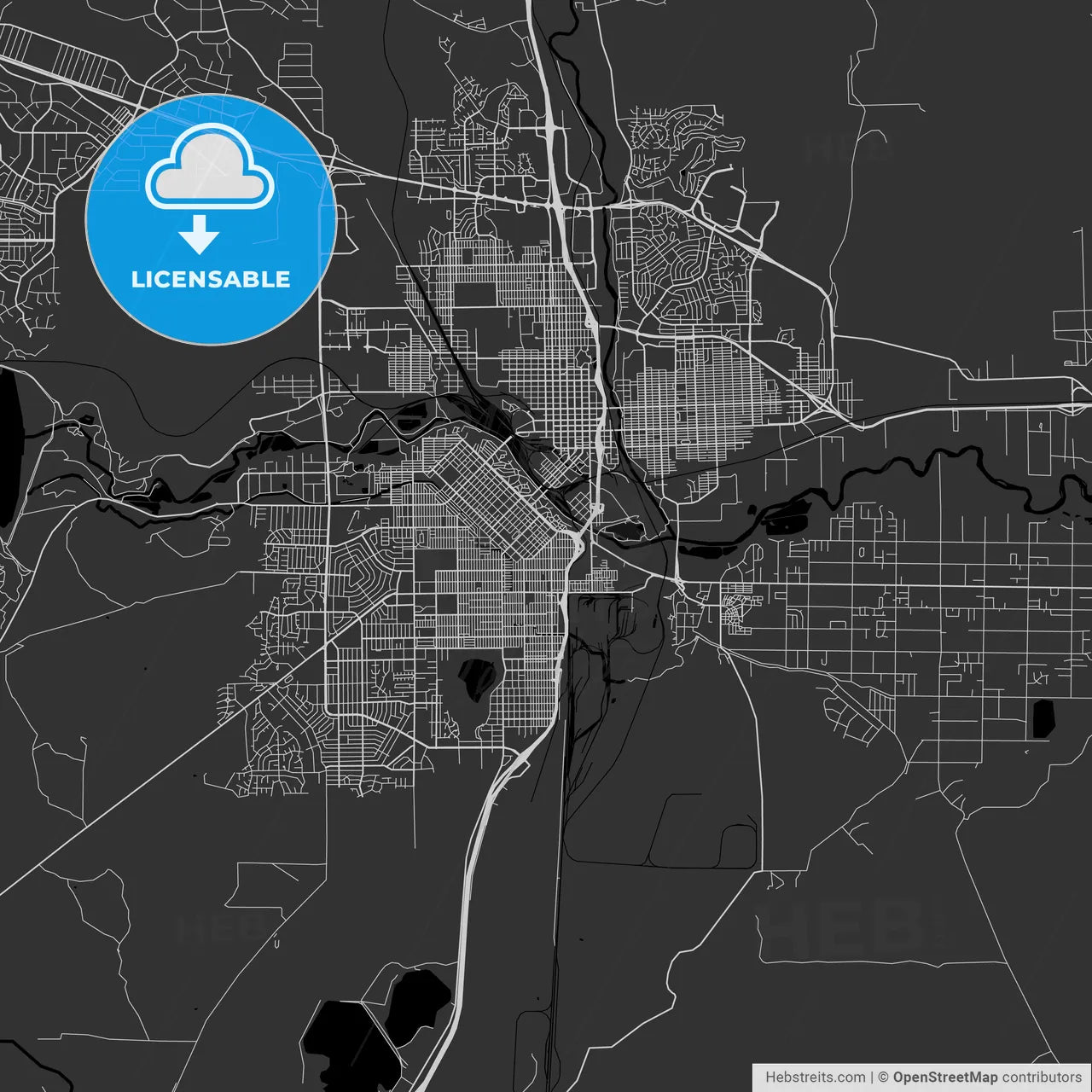 Pueblo, Colorado - Area Map - Dark