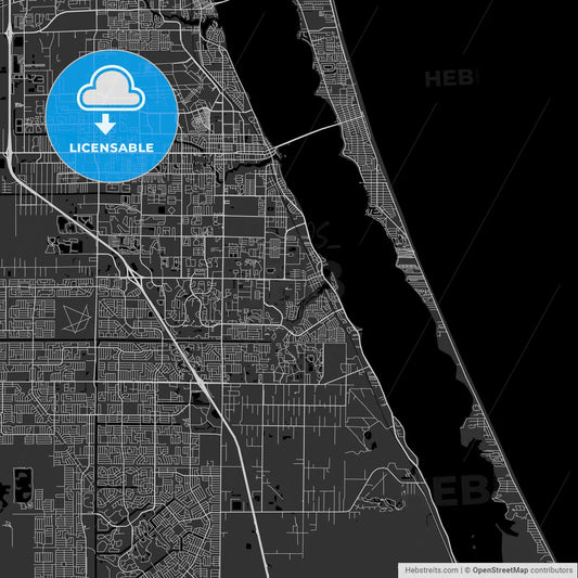 Palm Bay, Florida - Area Map - Dark