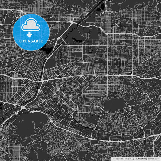 West Covina, California - Area Map - Dark