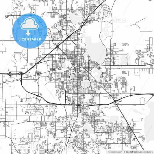 Lakeland, Florida - Area Map - Light