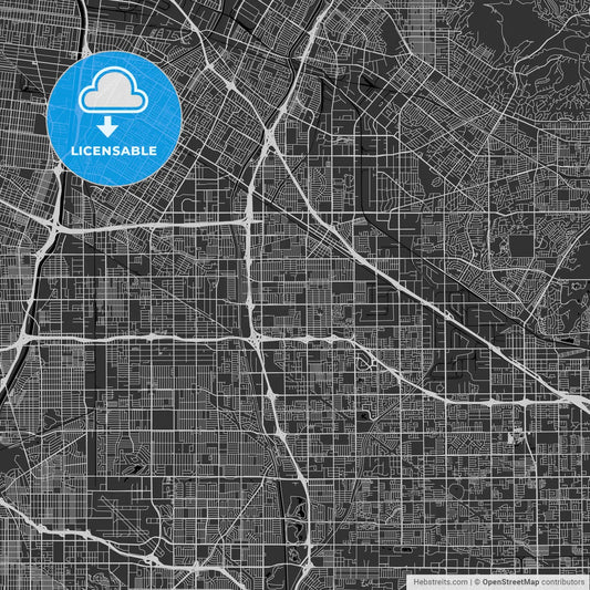 Norwalk, California - Area Map - Dark