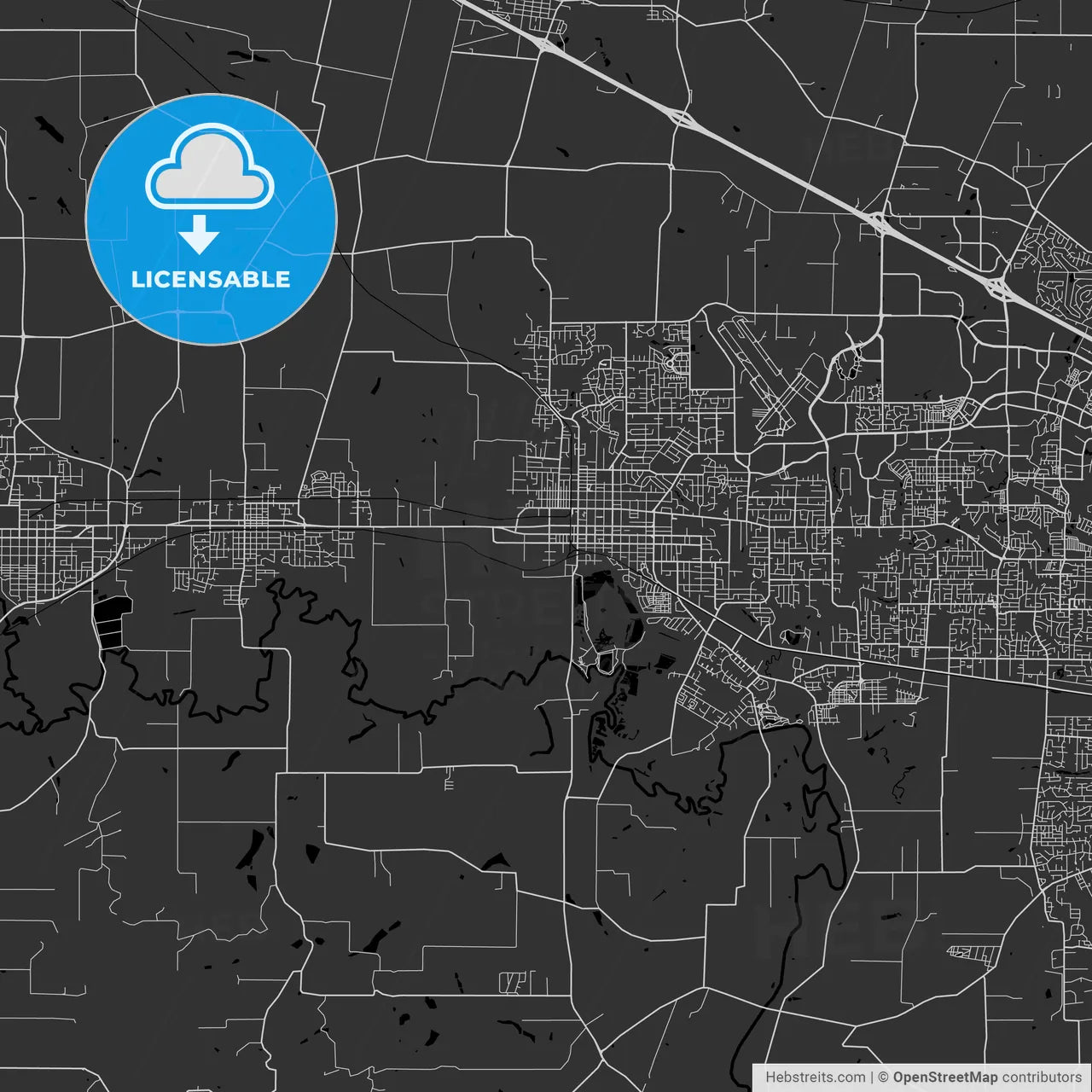 Hillsboro, Oregon - Area Map - Dark