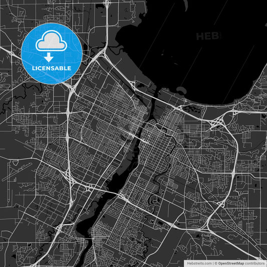 Green Bay, Wisconsin - Area Map - Dark