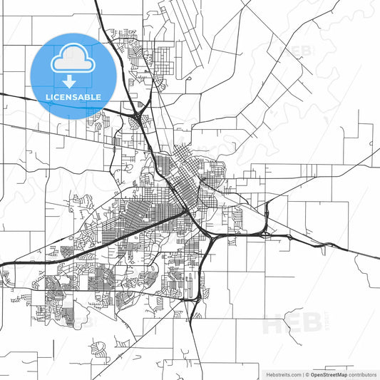 Wichita Falls, Texas - Area Map - Light