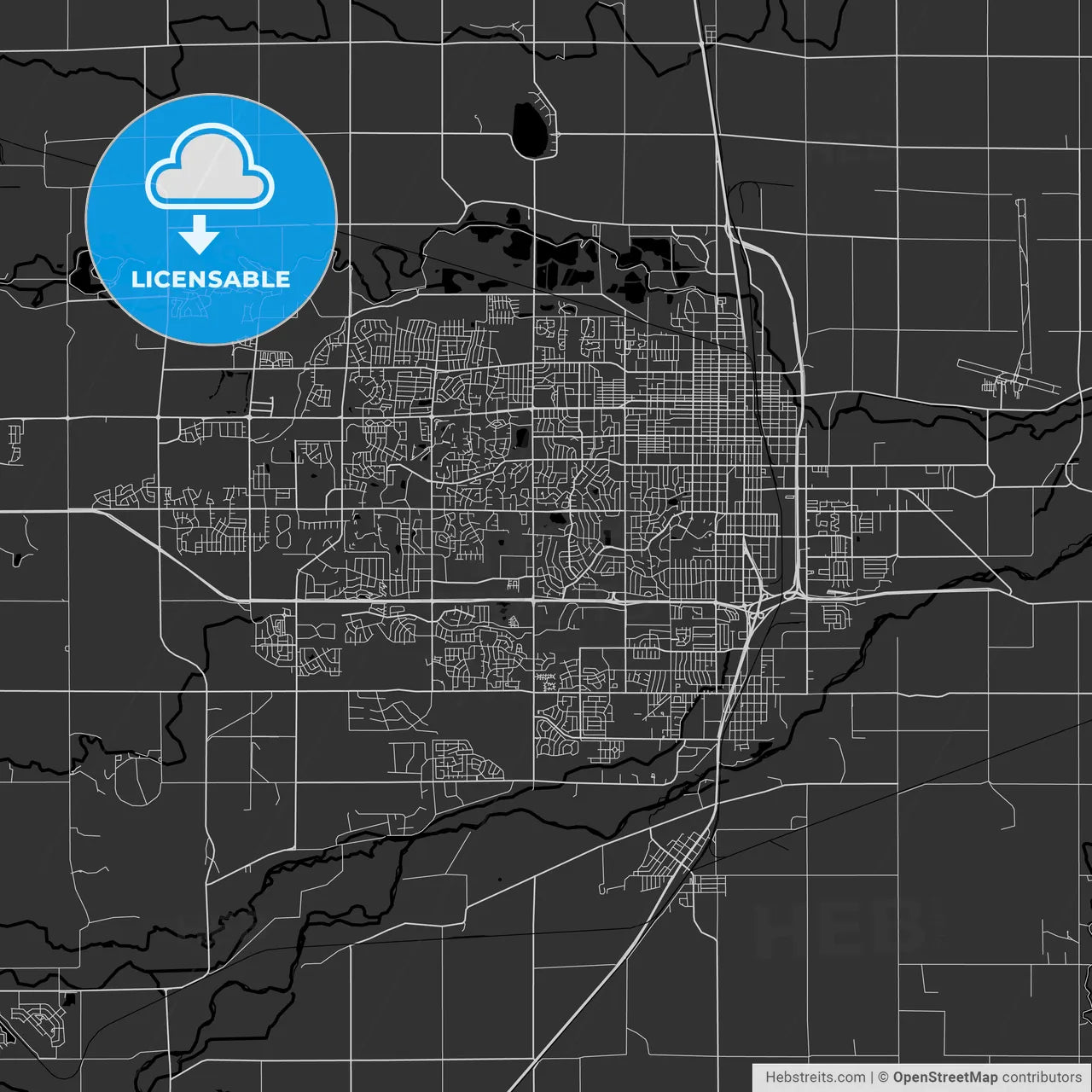 Greeley, Colorado - Area Map - Dark