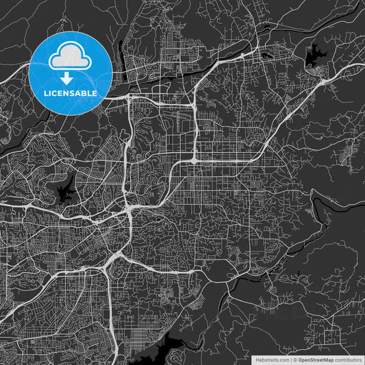 El Cajon, California - Area Map - Dark