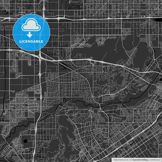 Jurupa Valley, California - Area Map - Dark