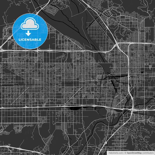 Rialto, California - Area Map - Dark