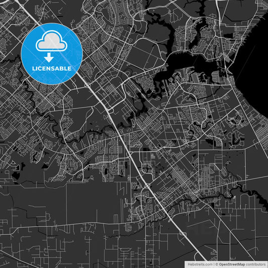 League City, Texas - Area Map - Dark