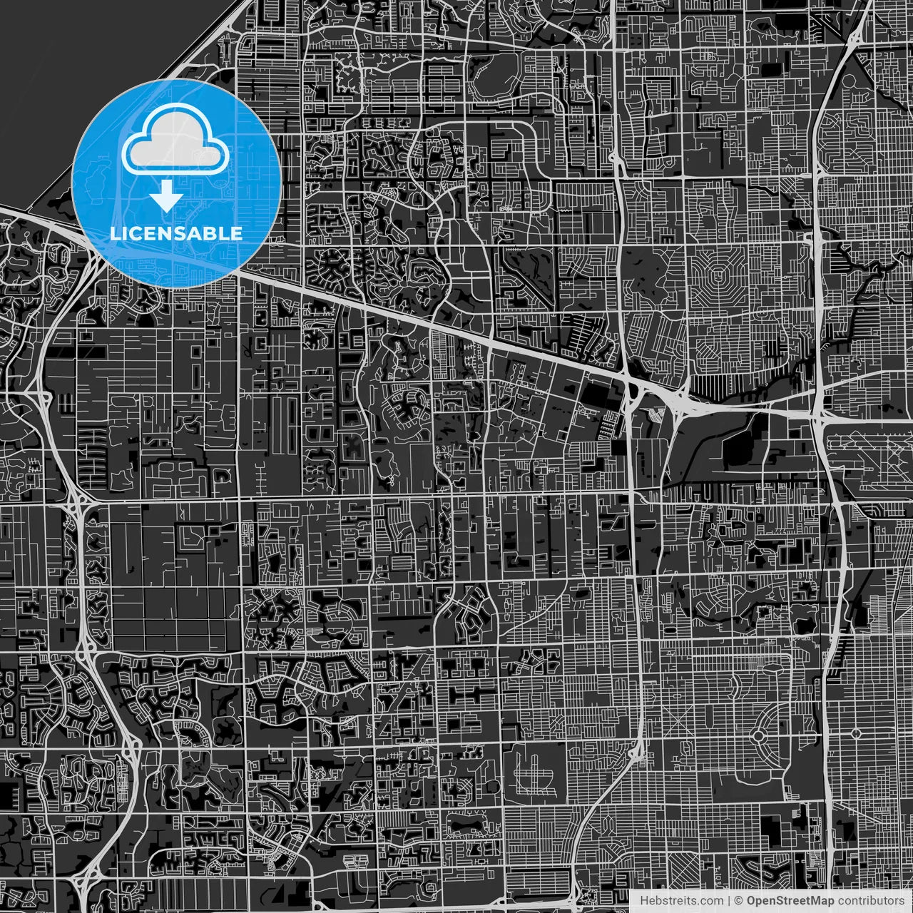 Davie, Florida - Area Map - Dark