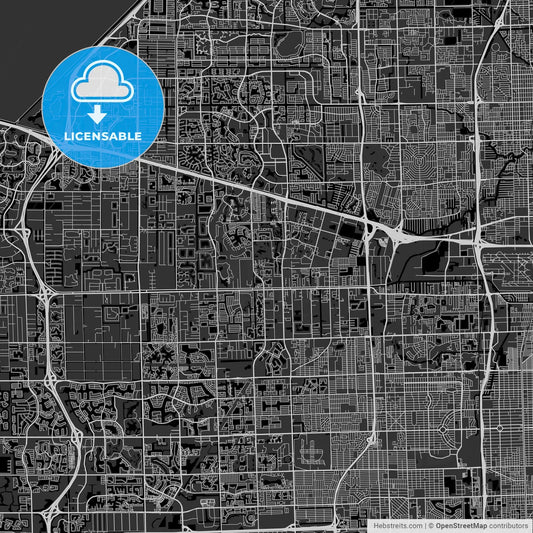 Davie, Florida - Area Map - Dark