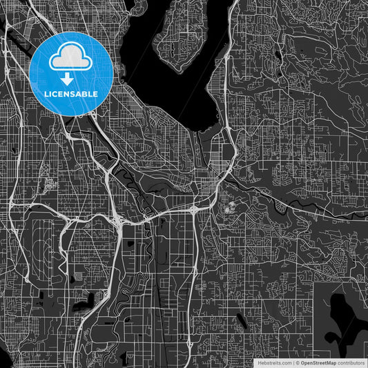Renton, Washington - Area Map - Dark