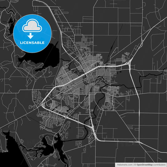 San Angelo, Texas - Area Map - Dark