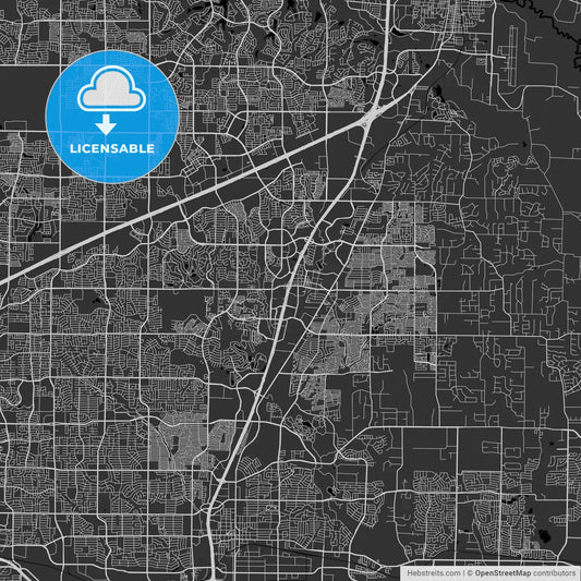 Allen, Texas - Area Map - Dark