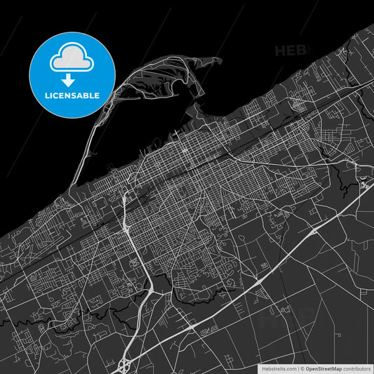 Erie, Pennsylvania - Area Map - Dark
