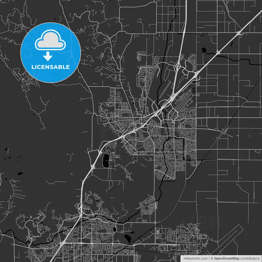 Vacaville, California - Area Map - Dark