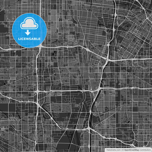 Compton, California - Area Map - Dark