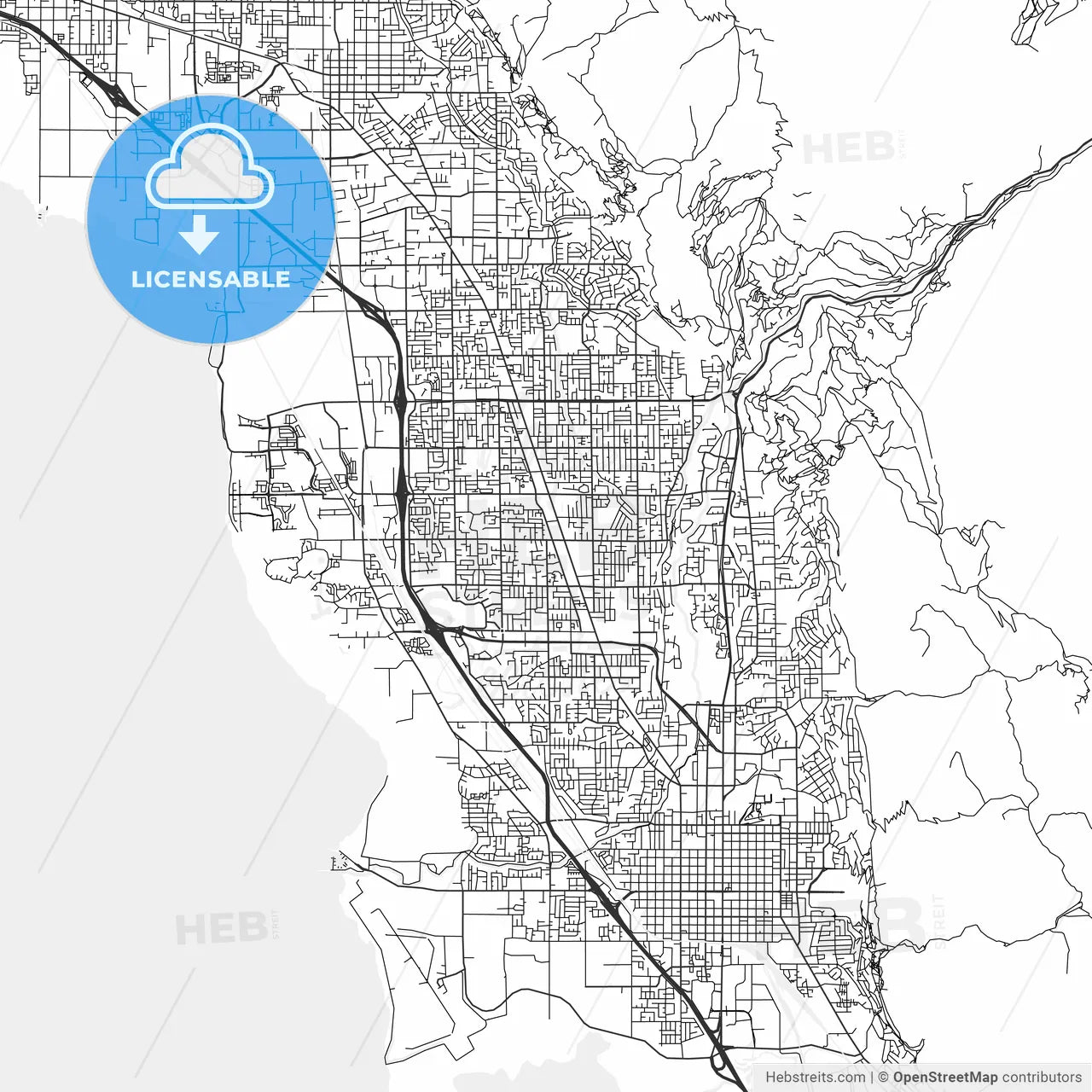 Orem, Utah - Area Map - Light