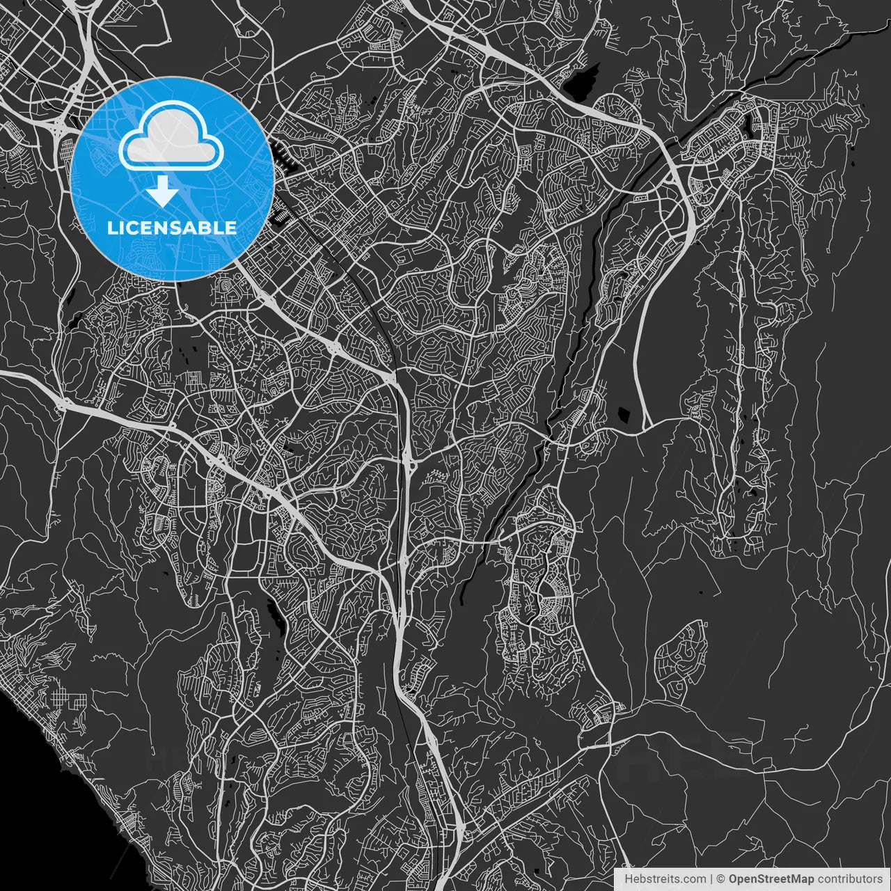 Mission Viejo, California - Area Map - Dark