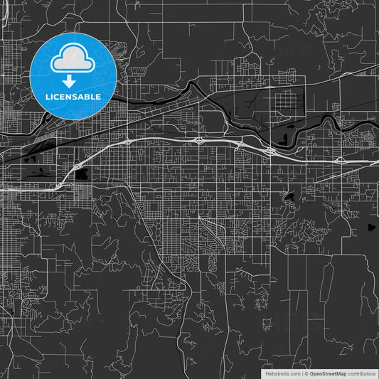 Spokane Valley, Washington - Area Map - Dark
