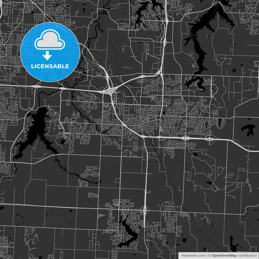 Lee's Summit, Missouri - Area Map - Dark
