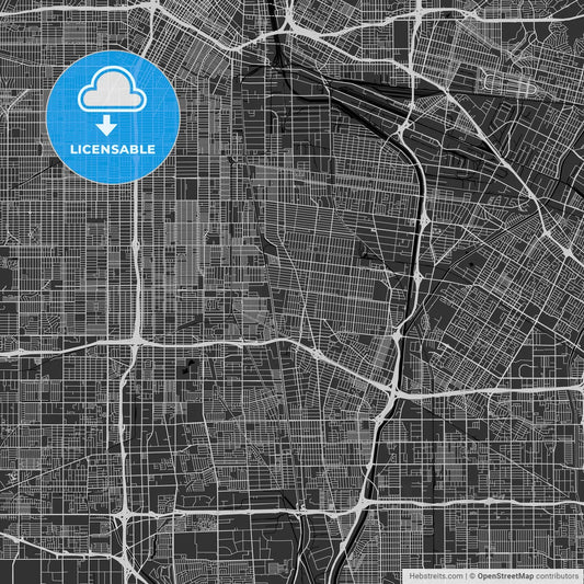South Gate, California - Area Map - Dark
