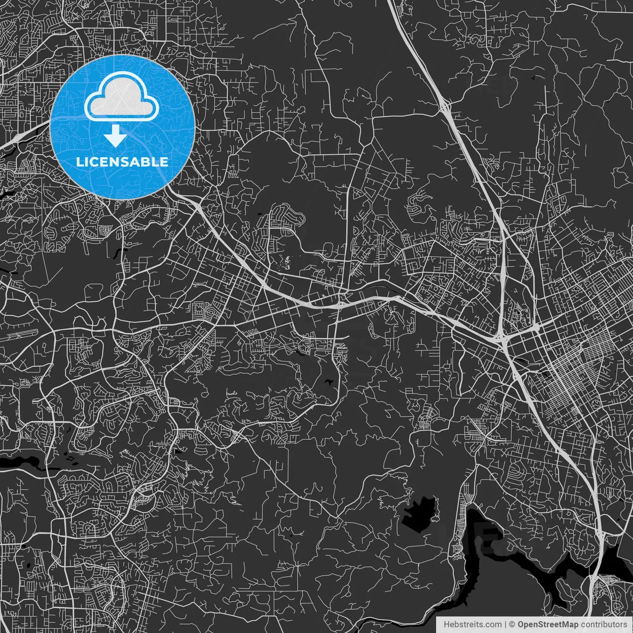 San Marcos, California - Area Map - Dark