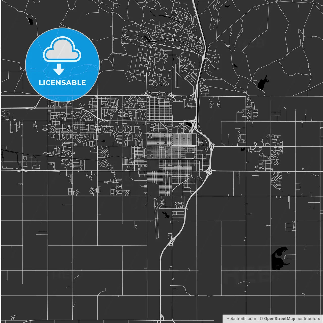 Lawton, Oklahoma - Area Map - Dark