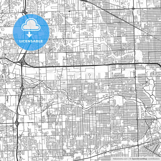 Livonia, Michigan - Area Map - Light