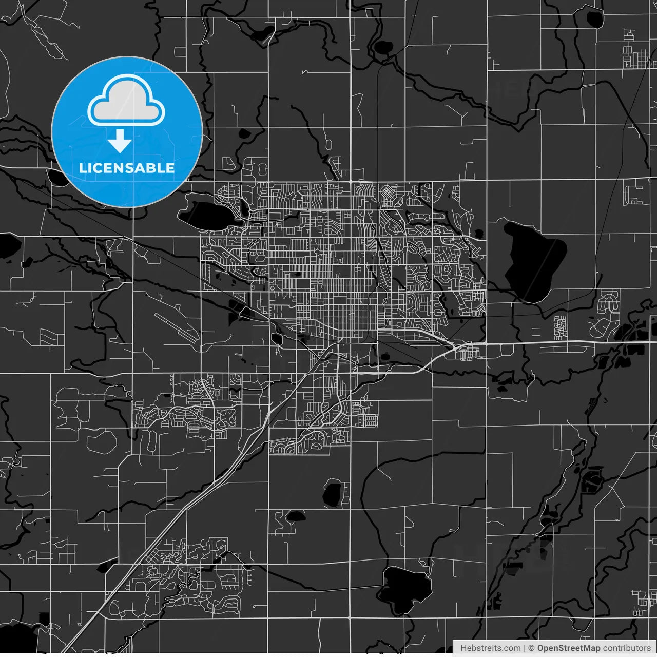 Longmont, Colorado - Area Map - Dark