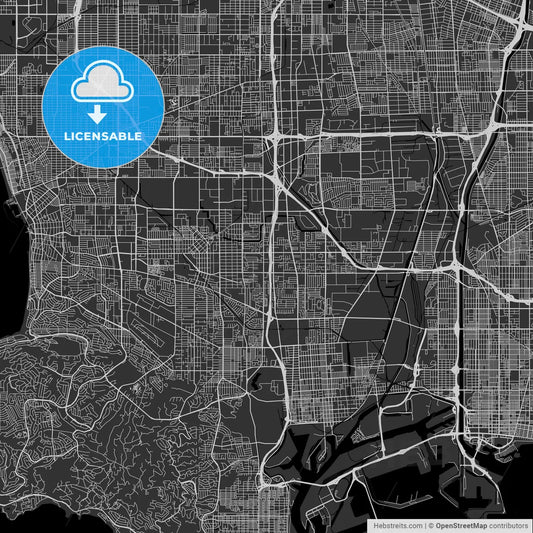 Carson, California - Area Map - Dark