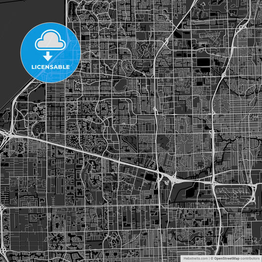 Plantation, Florida - Area Map - Dark