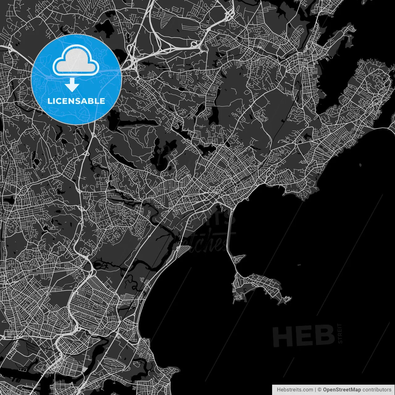 Lynn, Massachusetts - Area Map - Dark