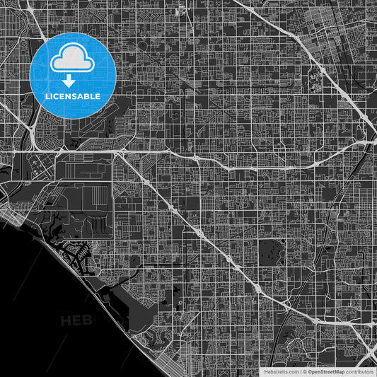 Westminster, California - Area Map - Dark