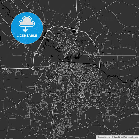 Greenville, North Carolina - Area Map - Dark