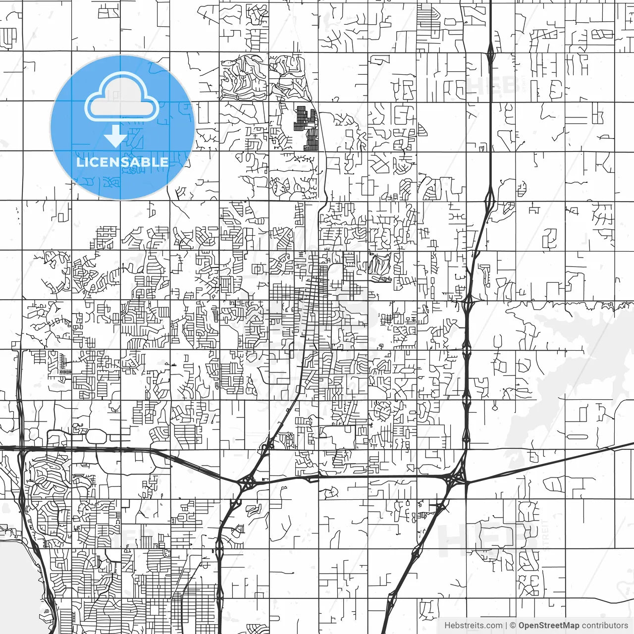 Edmond, Oklahoma - Area Map - Light – HEBSTREITS