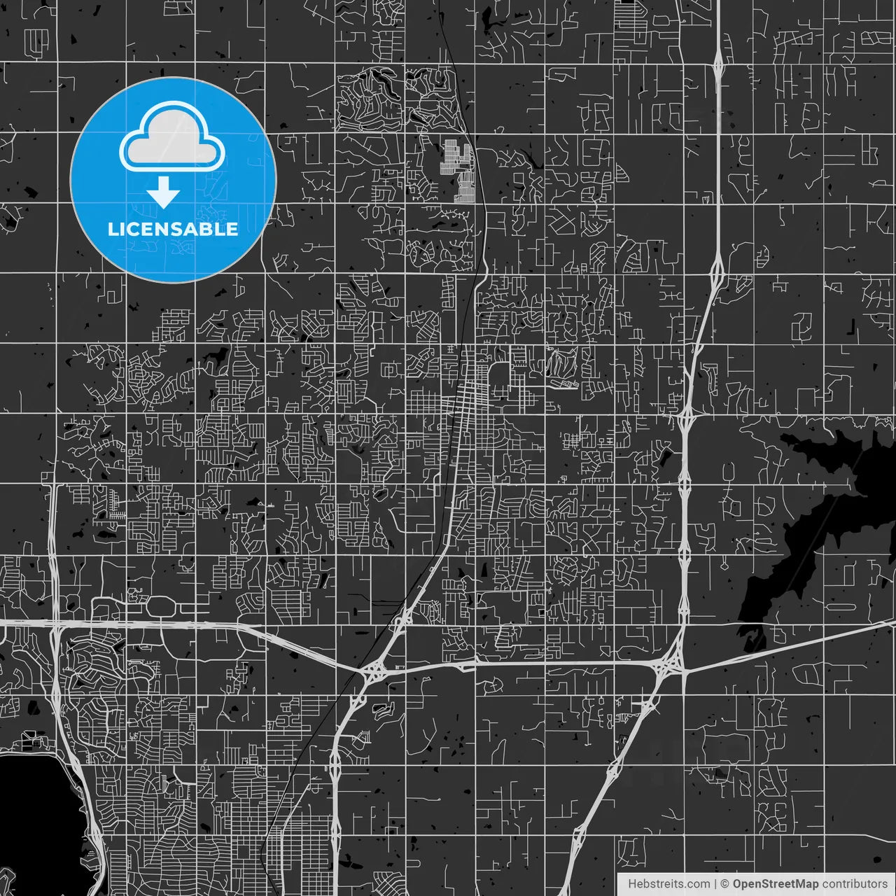 Edmond, Oklahoma - Area Map - Dark