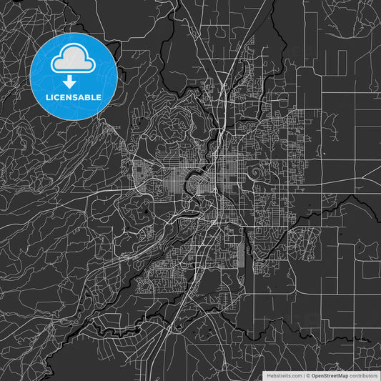 Bend, Oregon - Area Map - Dark