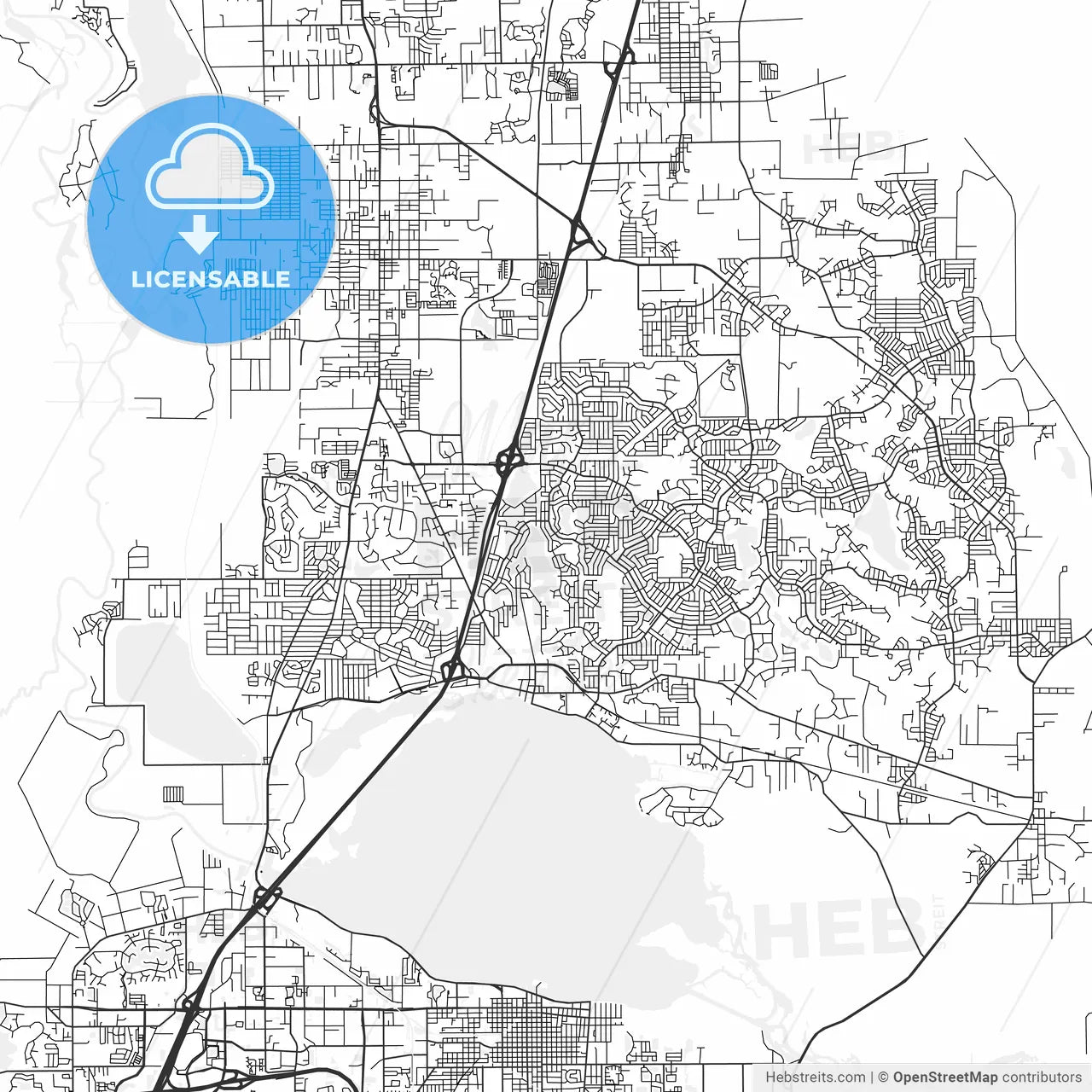 Deltona, Florida - Area Map - Light