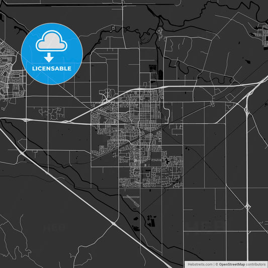Tracy, California - Area Map - Dark