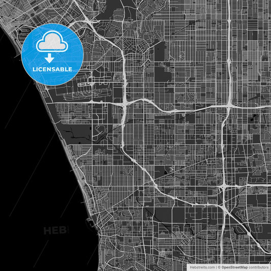 Hawthorne, California - Area Map - Dark