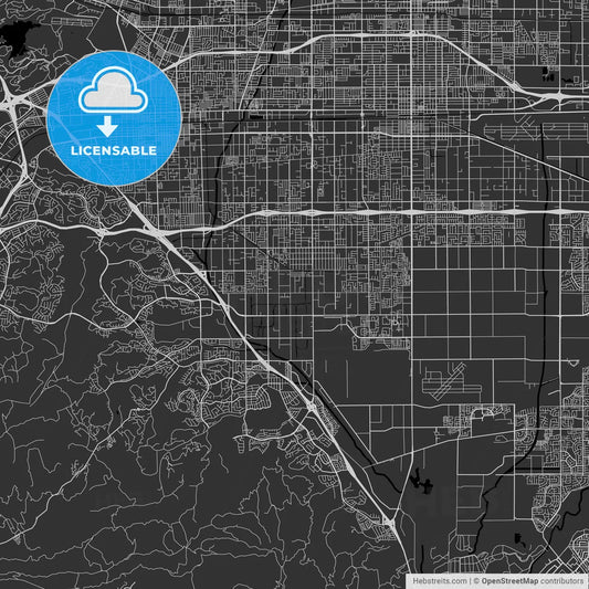 Chino, California - Area Map - Dark