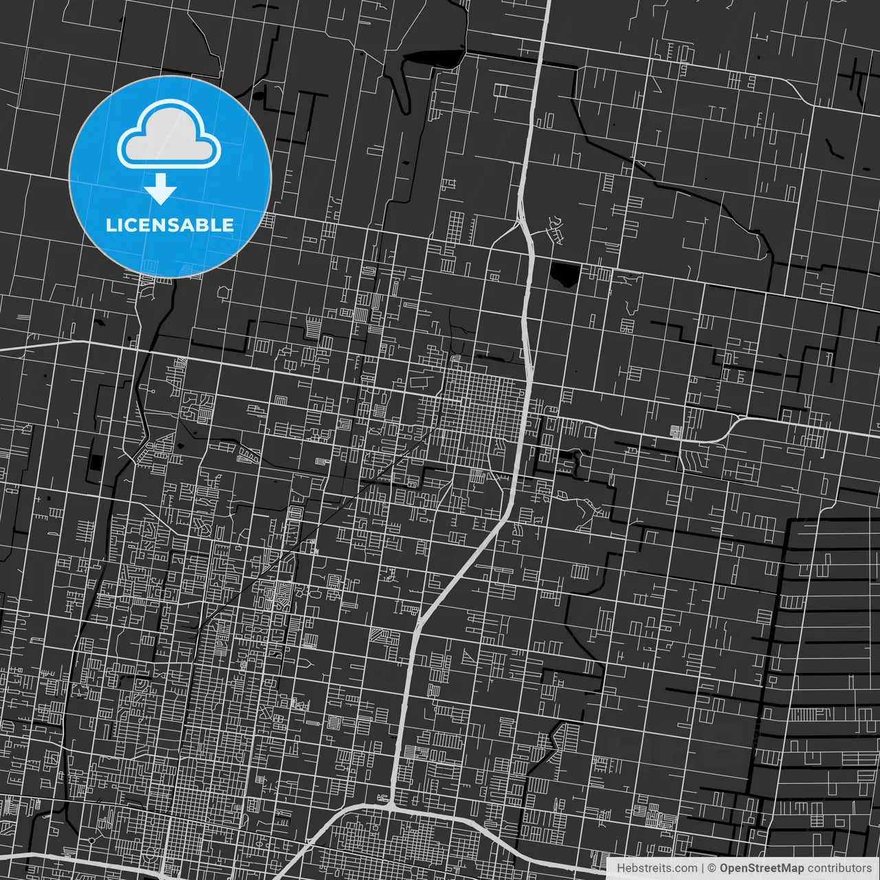 Edinburg, Texas - Area Map - Dark