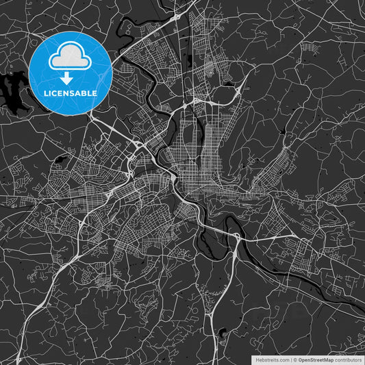 Reading, Pennsylvania - Area Map - Dark