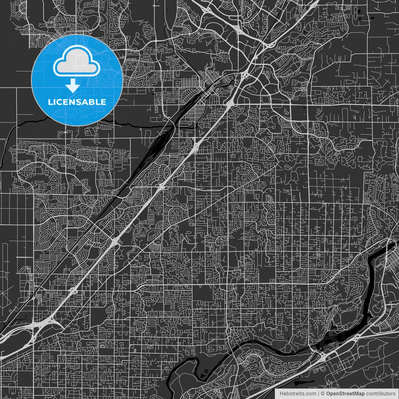 Citrus Heights, California - Area Map - Dark