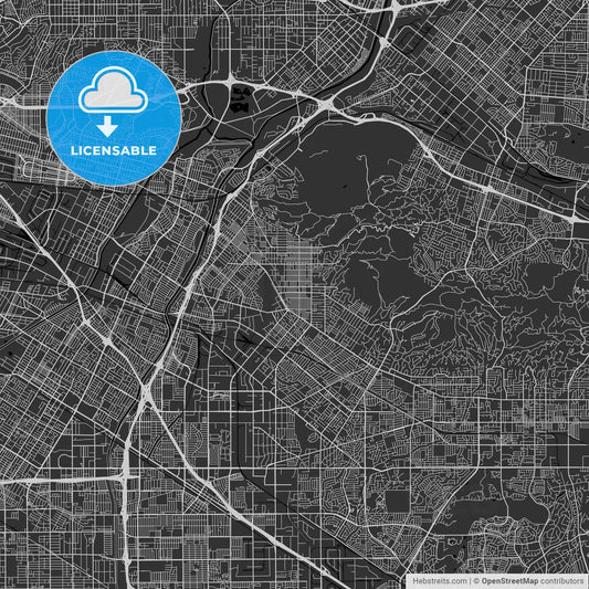 Whittier, California - Area Map - Dark