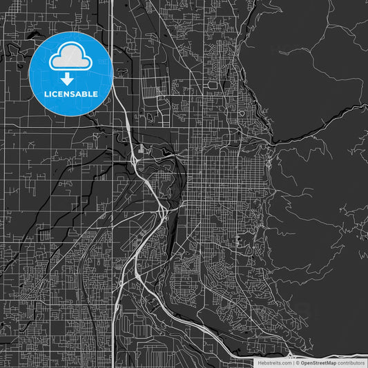 Ogden, Utah - Area Map - Dark